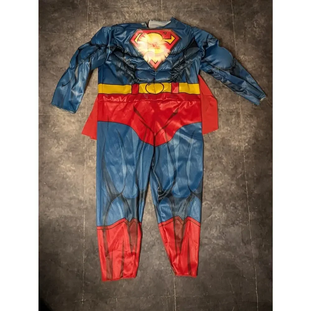Superman Halloween Costume 3T/4T Muscle Jumpsuit & Cape DC Comics Toddler Boys - Picture 2 of 13